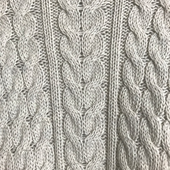 Islander XS Oversized Virgin Wool Cable Knit Gray Made In Ireland Cardigan Cozy - Picture 6 of 8